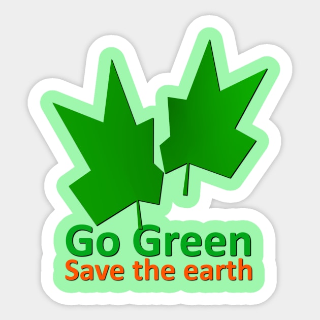Go Green to Save the Earth Sticker by DigitalPrism